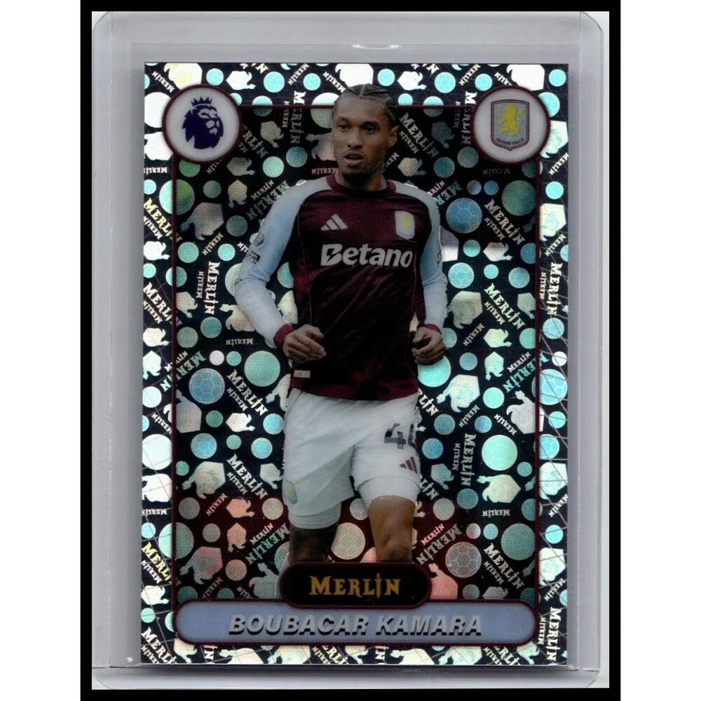 Boubacar Kamara #30 Aston Villa Vintage Merlin Refractor Base